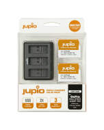Value pack: 2x batteries and a USB triple charger. Suitable for HERO9, HERO10 & HERO11 cameras.