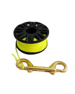 Mini reel 30 meter geel nylon line brasshook [A600.43-YEL]