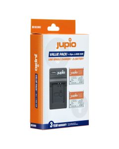 Jupio lader set: 2x Li-90B/Li-92B 1270mAh accu's + USB lader