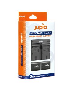 Jupio lader set: 2x Li-BLX-1 accu's + USB dubbele lader