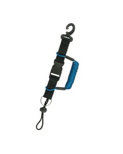 Mini spiraalkoord met staalkabel en clip - Blauw [DTS-SKL15]