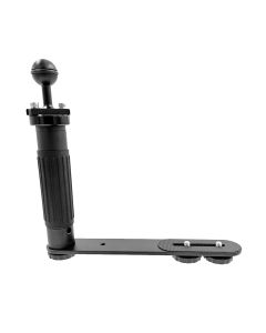 JVC Aluminum tray for your camera or underwater housing. Tray with one handgrip with 1# ball mount