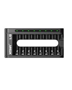 XTAR L8 snellader voor 8 x AA of AAA batterijen
