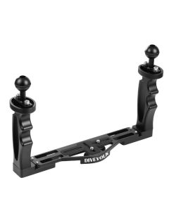 Divevolk adjustable dual handle tray. Tray is equipped with two ball mounts at the handles.