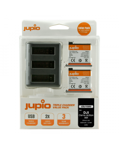 Jupio lader set: 2x AB1 1220mAh accu's + USB Triple Charger