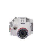 AOI UH-R50 white underwater housing for Canon EOS R50 front view