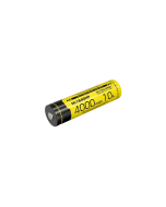 18650 batterij met 4000mAh capaciteit, 3.6V spanning en 10A output, ideaal voor high-performance onderwaterlampen en flitsers.