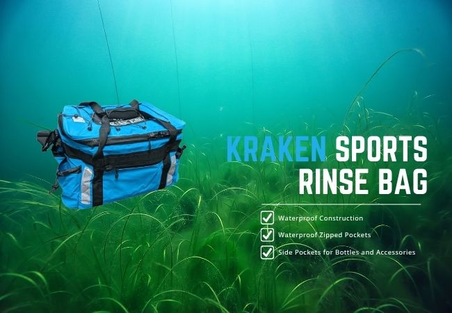 Kraken Sports Rinse Bag voor het veilig spoelen en vervoeren van onderwaterfotografie-uitrusting