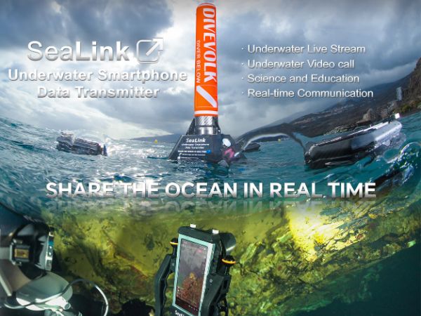 Sealink Live verbinding met duiker onder water