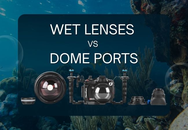 Vergelijking van wet lenses en dome ports voor onderwaterfotografie