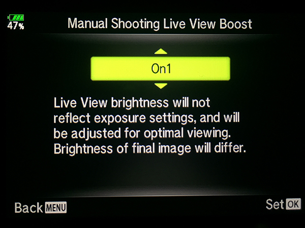 Tip! Zet Live view boost aan op je OLympus PEN E-PL7