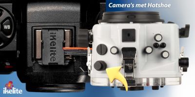 Ikelite onderwaterhuis met camera met hotshoe