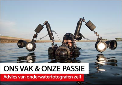 Advies van de onderwaterfotografen zelf We testen en proberen zelf van alles uit.
